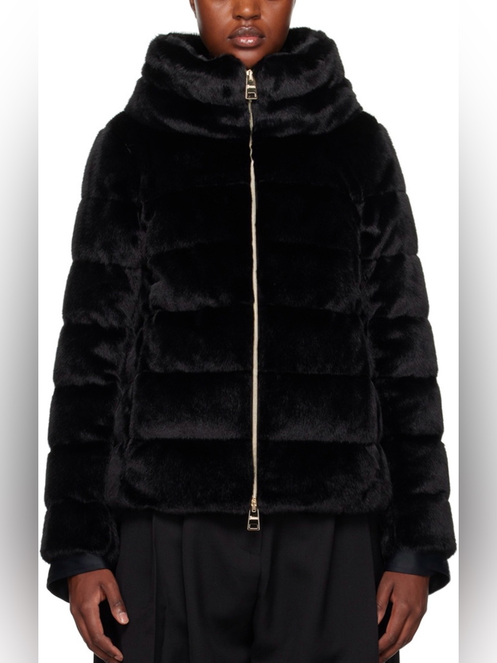 Herno Women’s Black Fur Puffer Jacket